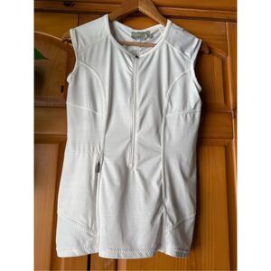 ATHLETA White  Front Zip Athletic Tank Top, Size Small